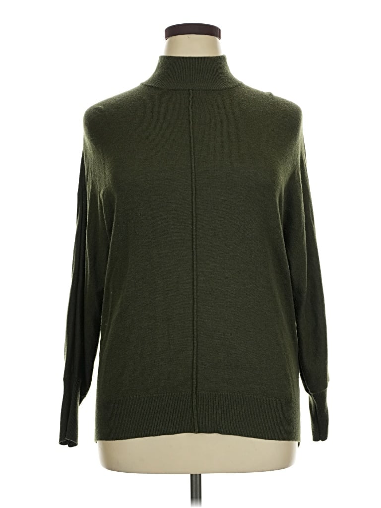 Pre-owned M Magaschoni Long Sleeve Turtleneck In Green