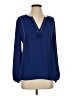 J.Crew 100% Polyester Blue Long Sleeve Blouse Size 2 - photo 1