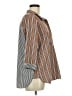 Chico's Stripes Brown 3/4 Sleeve Button-Down Shirt Size Med (1) - photo 4