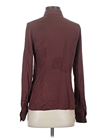 Theory Long Sleeve Silk Top (view 2)