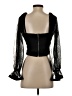 A. Peach 100% Polyester Black 3/4 Sleeve Top Size S - photo 2