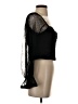 A. Peach 100% Polyester Black 3/4 Sleeve Top Size S - photo 4