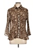 Studio 1940 100% Polyester Animal Print Brown 3/4 Sleeve Blouse Size L - photo 1