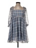 Storia 100% Polyester Plaid Blue Casual Dress Size S - photo 1