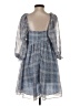 Storia 100% Polyester Plaid Blue Casual Dress Size S - photo 2
