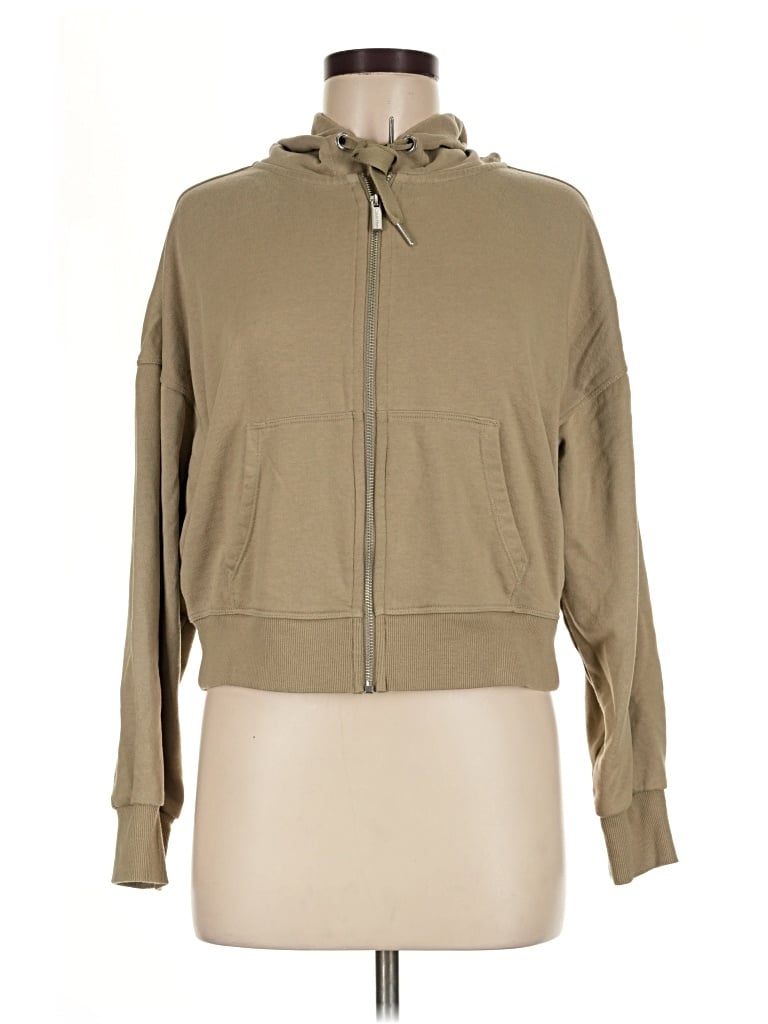Pre-owned Calvin Klein Performance Zip Up Hoodie In Tan