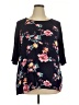 Kaileigh Black 3/4 Sleeve Blouse Size 2X - photo 1