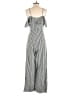 Shein 100% Polyester Stripes Silver Jumpsuit Size 4 - photo 2