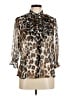 Alberto Makali 100% Polyester Animal Print Brown 3/4 Sleeve Blouse Size M - photo 1