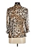 Alberto Makali 100% Polyester Animal Print Brown 3/4 Sleeve Blouse Size M - photo 2