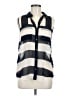Forever 21 Stripes Blue Sleeveless Button-Down Shirt Size M - photo 1