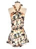 Open Edit 100% Polyester Floral Orange Romper Size XS - photo 1