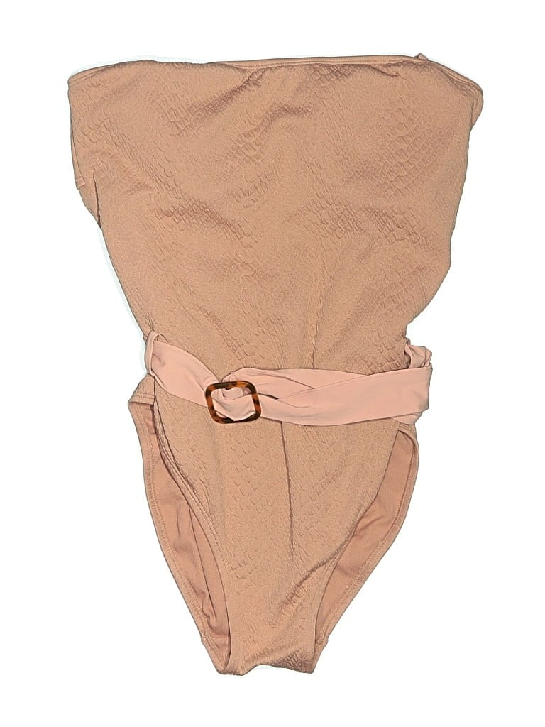 Pre-owned Time And Tru Bodysuit In Tan