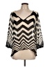 Liberty Love 100% Polyester Silver 3/4 Sleeve Blouse Size L - photo 1