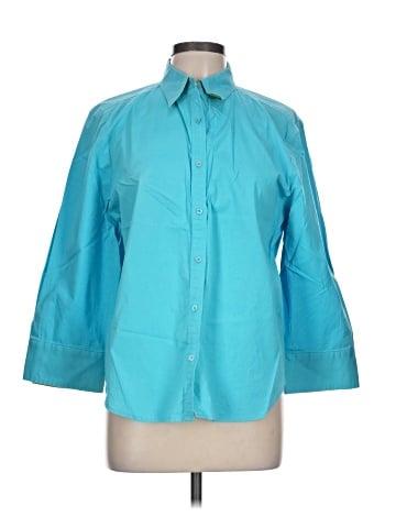 Jones New York Signature 3/4 Sleeve Button-Down Shirt (view 1)