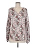 Unbranded 100% Polyester Silver Long Sleeve Blouse Size M - photo 1