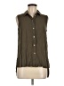 Fever 100% Rayon Brown Sleeveless Button-Down Shirt Size M - photo 1