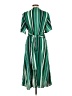 Halogen 100% Polyester Stripes Green Casual Dress Size L - photo 2