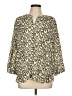 Jachs Girlfriend 100% Polyester Animal Print Green 3/4 Sleeve Blouse Size L - photo 1
