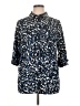Maggie Barnes Animal Print Blue 3/4 Sleeve Blouse Size 14W - photo 1