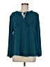 Nic + Zoe 100% Polyester Teal Long Sleeve Blouse Size M - photo 1