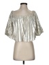 Express 100% Polyester Metallic Silver 3/4 Sleeve Blouse Size XS - photo 1