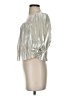 Express 100% Polyester Metallic Silver 3/4 Sleeve Blouse Size XS - photo 5