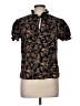 Shein Floral Black Short Sleeve Blouse Size 6 - photo 1