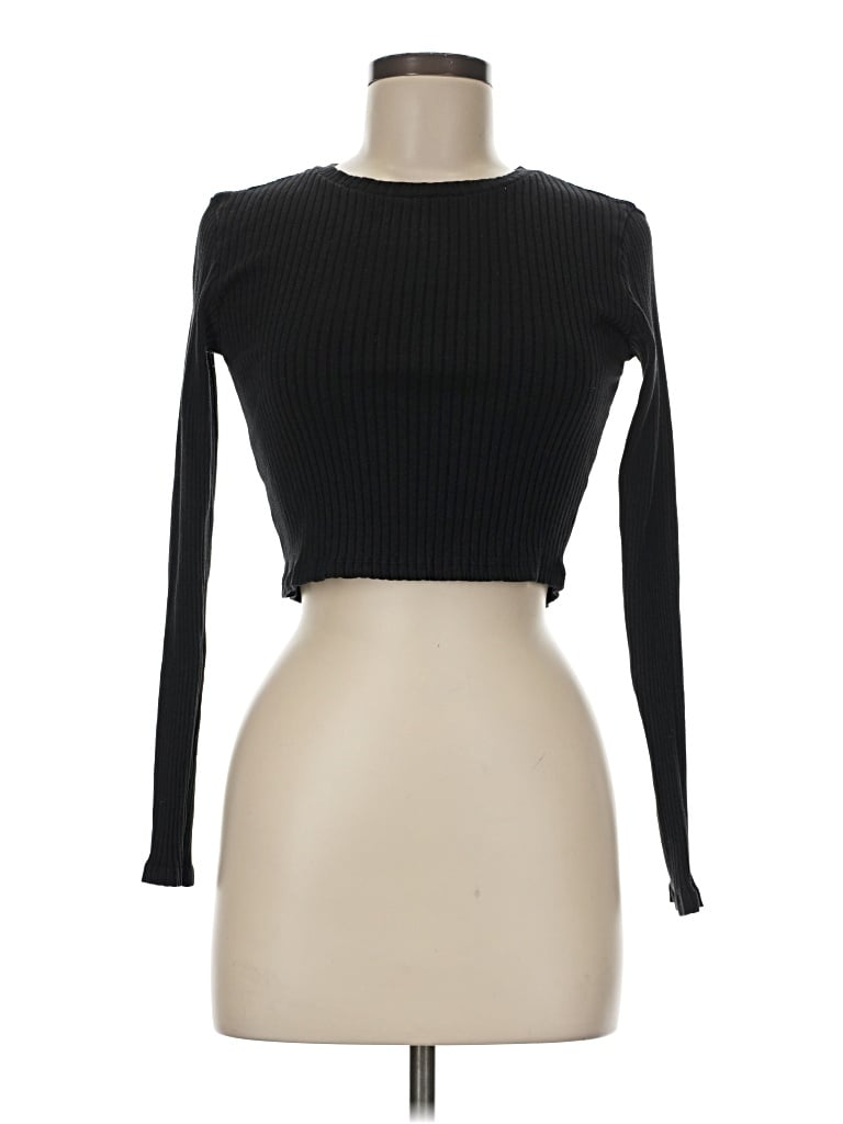 Pre-owned Zara Long Sleeve T-shirt In Black