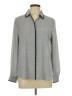 Ann Taylor LOFT 100% Polyester Houndstooth Gray Long Sleeve Blouse Size Lg Petite - photo 1