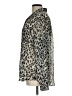 Old Navy 100% Polyester Animal Print Silver Long Sleeve Blouse Size L - photo 5