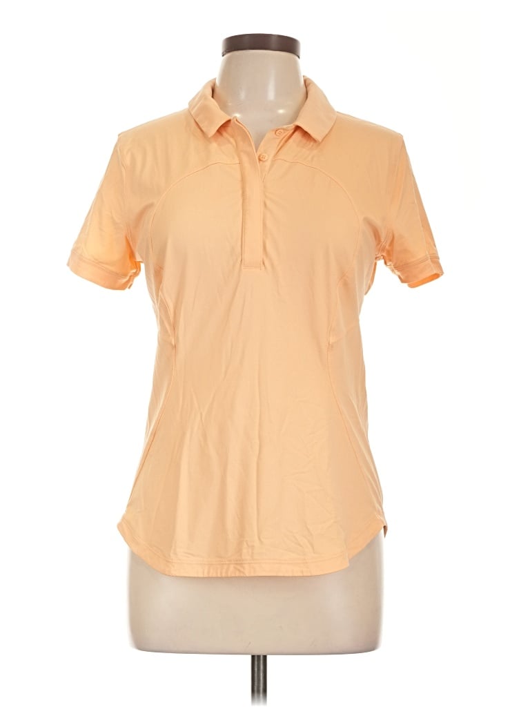 Pre-owned Lululemon Athletica Short Sleeve Polo Shirt In Orange
