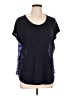 Talbots 100% Polyester Black Short Sleeve Top Size L - photo 1
