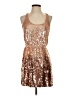 Parker 100% Polyester Metallic Brown Cocktail Dress Size XS - photo 1