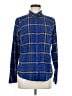 St. John's Bay 100% Cotton Plaid Blue Long Sleeve Button-Down Shirt Size M - photo 1