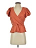 Express Orange Short Sleeve Blouse Size S - photo 1