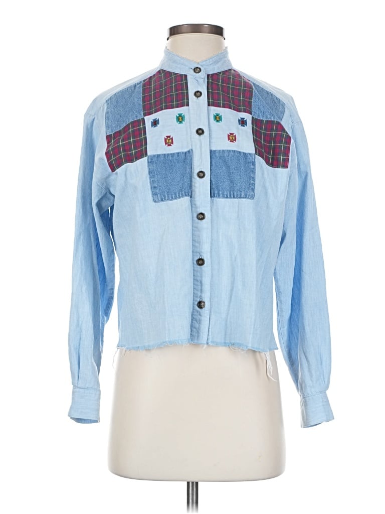 Pre-owned Koret Long Sleeve Blouse In Blue