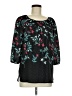 LC Lauren Conrad 100% Polyester Floral Black 3/4 Sleeve Blouse Size M - photo 1