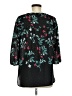 LC Lauren Conrad 100% Polyester Floral Black 3/4 Sleeve Blouse Size M - photo 2