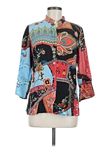Citron 3/4 Sleeve Silk Top (view 1)