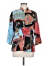 Citron 100% Silk Paisley Blue 3/4 Sleeve Silk Top Size M - photo 1