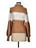 French Connection Chevron-herringbone Tan Turtleneck Sweater Size XS - photo 1