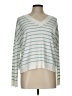 Mod On Trend Stripes Ivory Pullover Sweater Size L - photo 1