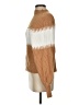 French Connection Chevron-herringbone Tan Turtleneck Sweater Size XS - photo 5