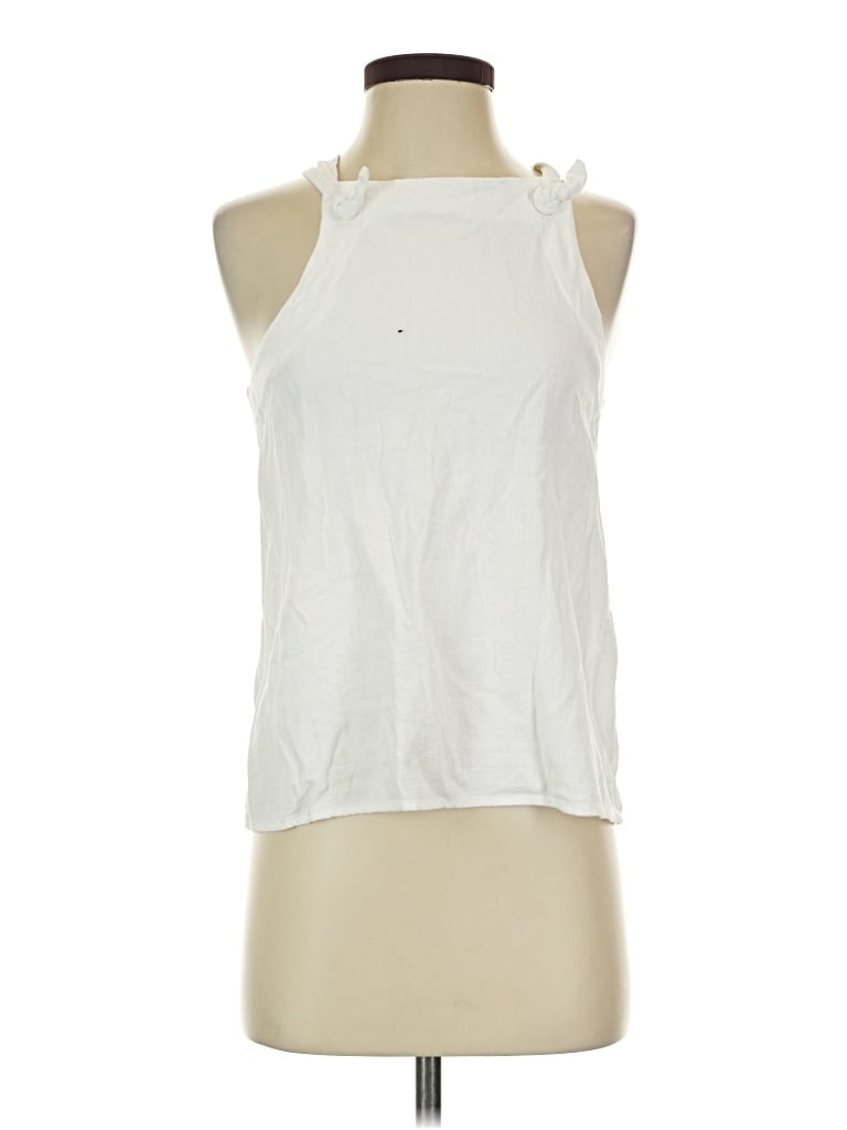 Pre-owned Mi Ami Sleeveless Blouse In White