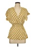 Max Studio Yellow Short Sleeve Blouse Size L - photo 1