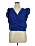 Express Blue Short Sleeve Blouse Size XL - photo 1