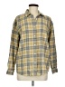 Unbranded 100% Cotton Plaid Yellow Long Sleeve Button-Down Shirt Size M - photo 1