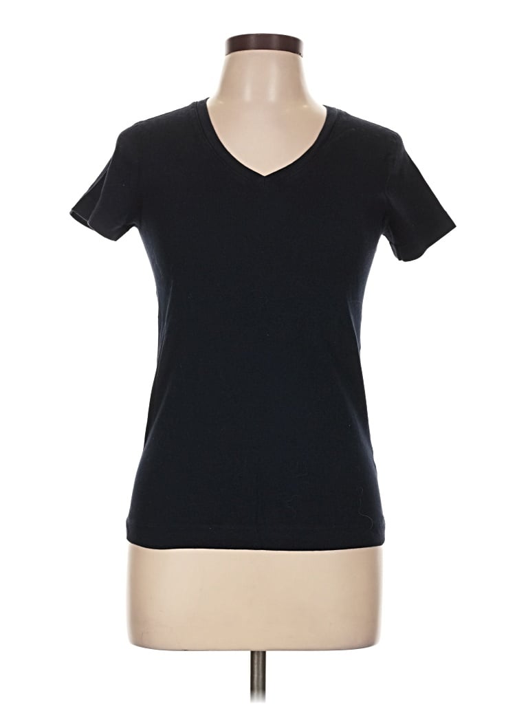 Pre-owned Three Dots Short Sleeve T-shirt In Black