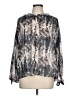 Daytrip Metallic Silver Long Sleeve Blouse Size L - photo 1
